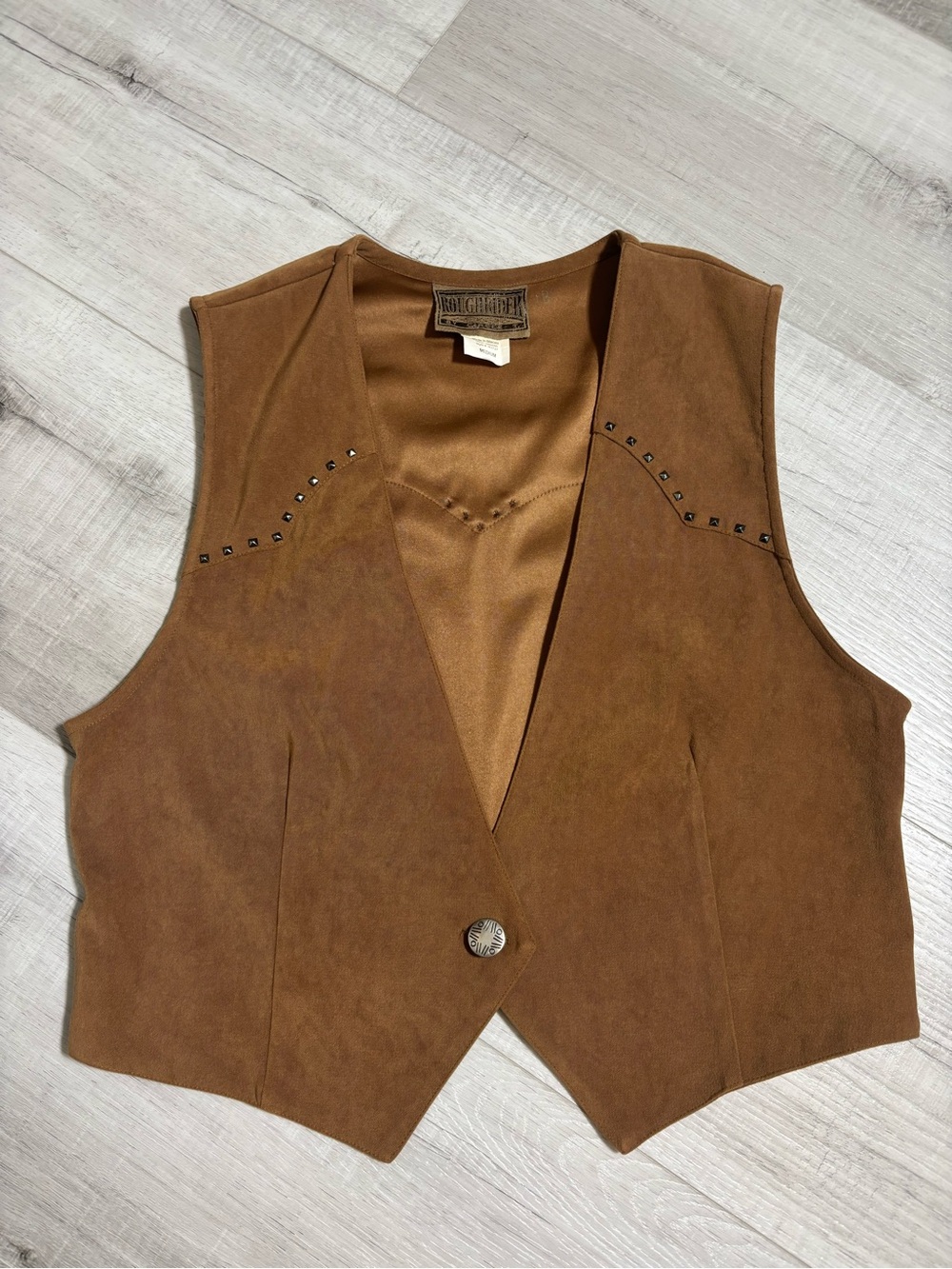 Vintage Rough Rider by Circle T Faux Suede Western Vest Medium